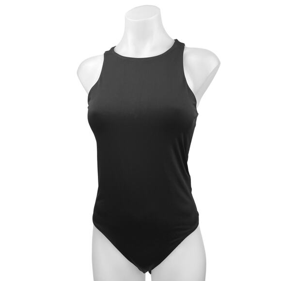 Express Body Contour Black Compression High Neck Sleeveless Stretch Bodysuit S - Picture 1 of 4